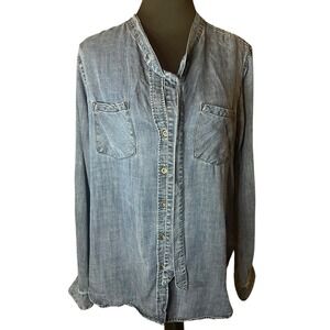 Rails Shirt Denim Women's Scarf Tie Neck Size Large